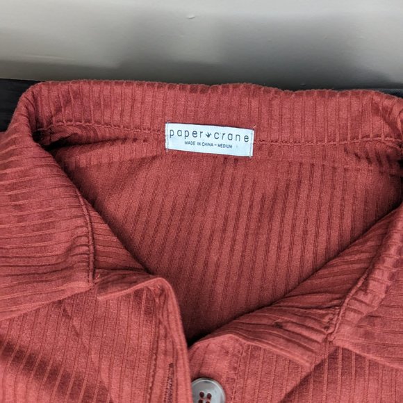 NWOT Paper Crane Wine Collared T-Shirt - Picture 2 of 5